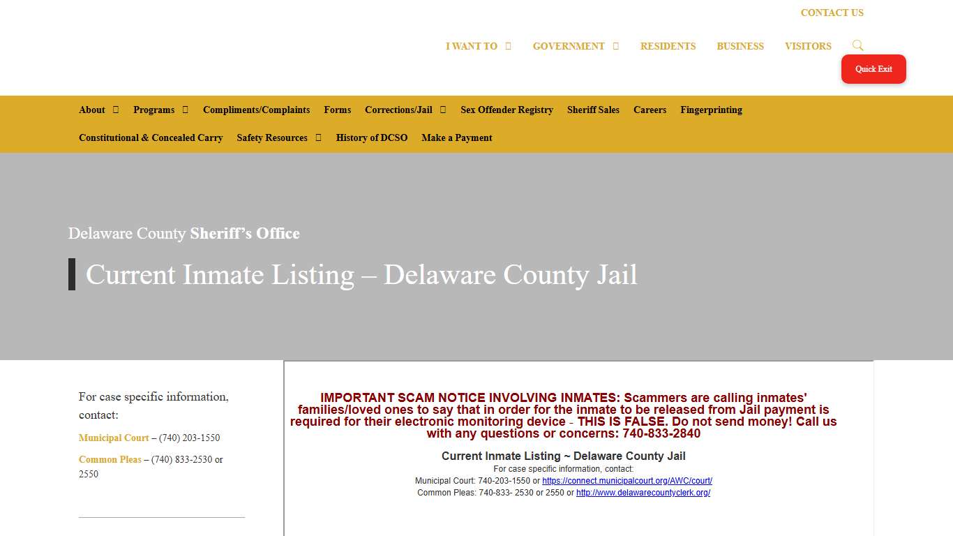 Current Inmate Listing - Delaware County Jail - Sheriff