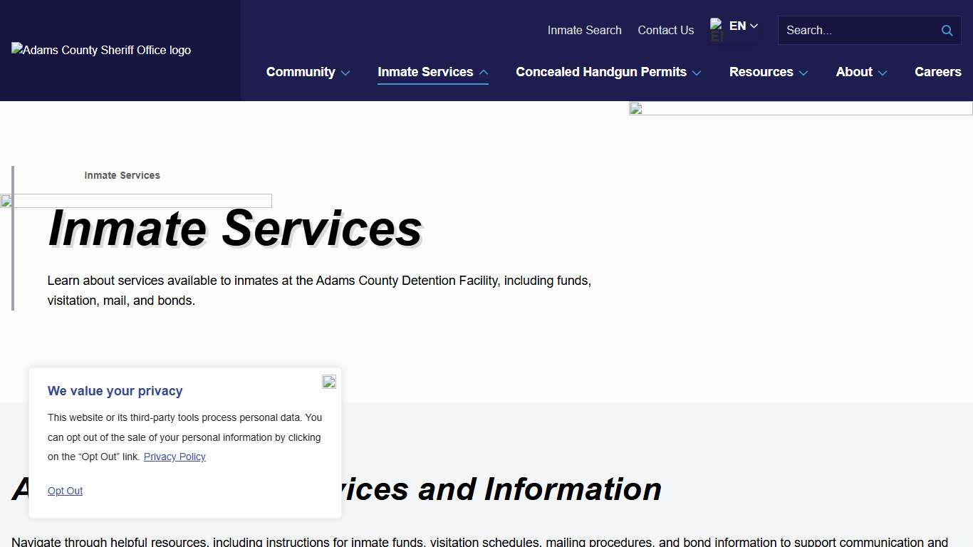Inmate Services - Adams County Sheriff Office